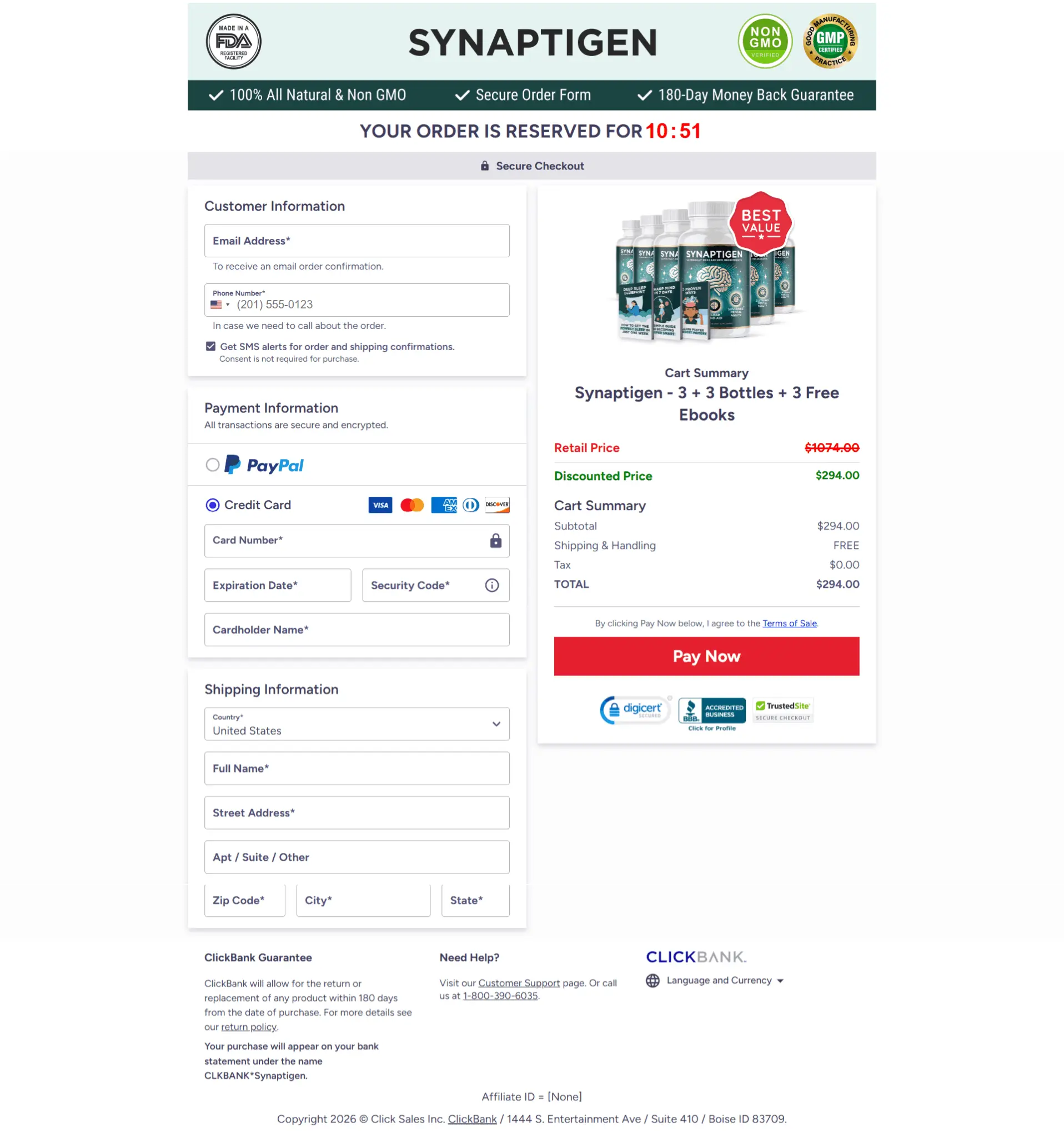 Synaptigen natural memory and focus supplement made in the United States